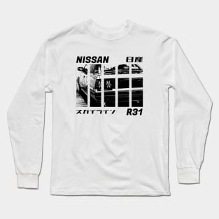 NISSAN SKYLINE GTS R31 Black 'N White 3 Long Sleeve T-Shirt